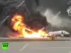 Удар молнии, аварийная посадка и пожар на SSJ-100. Главное о ЧП в Шереметьеве